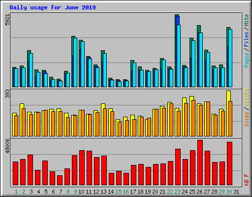 Daily usage for June 2019