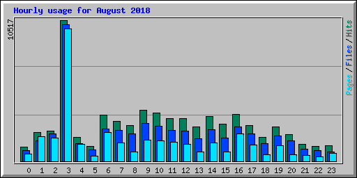 Hourly usage for August 2018