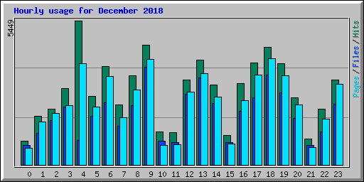 Hourly usage for December 2018