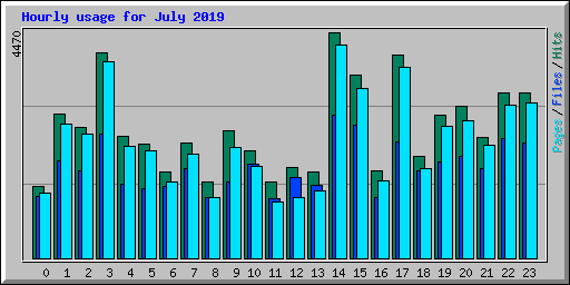 Hourly usage for July 2019